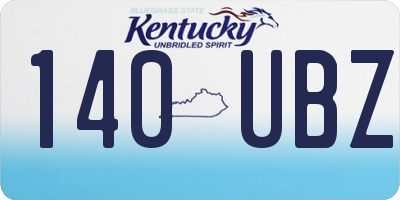 KY license plate 140UBZ