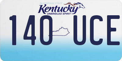 KY license plate 140UCE