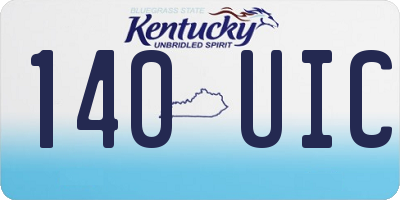 KY license plate 140UIC