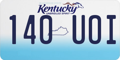 KY license plate 140UOI