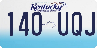 KY license plate 140UQJ
