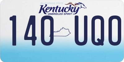 KY license plate 140UQO
