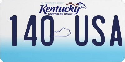 KY license plate 140USA