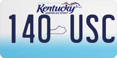KY license plate 140USC