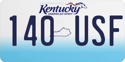 KY license plate 140USF