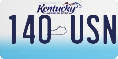 KY license plate 140USN