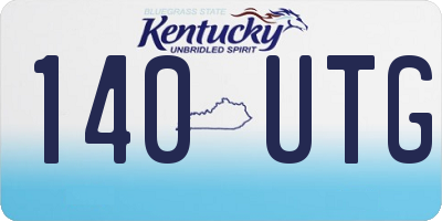 KY license plate 140UTG