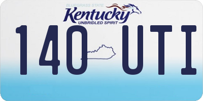KY license plate 140UTI