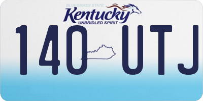 KY license plate 140UTJ