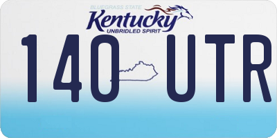 KY license plate 140UTR