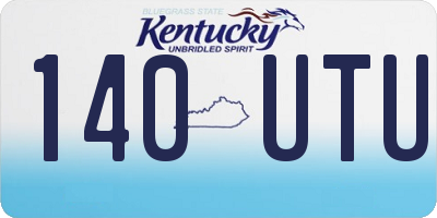 KY license plate 140UTU