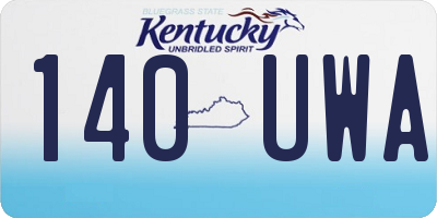 KY license plate 140UWA