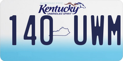 KY license plate 140UWM