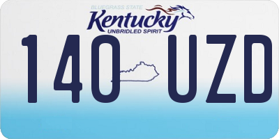 KY license plate 140UZD
