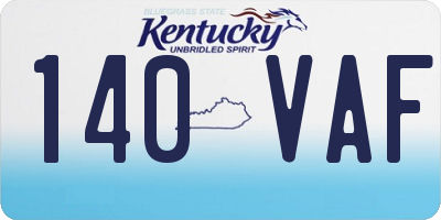 KY license plate 140VAF