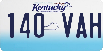 KY license plate 140VAH