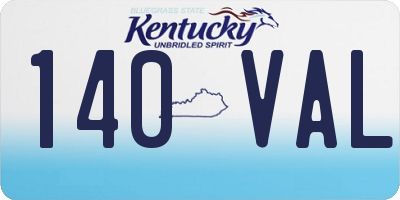 KY license plate 140VAL