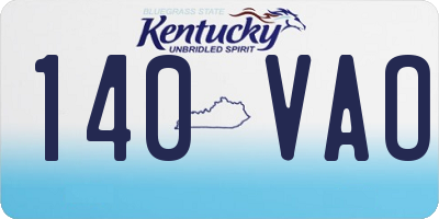 KY license plate 140VAO