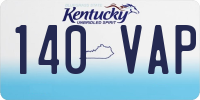 KY license plate 140VAP