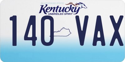 KY license plate 140VAX