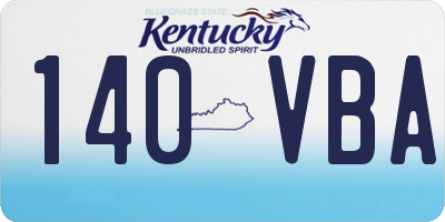 KY license plate 140VBA