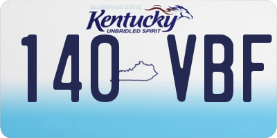 KY license plate 140VBF