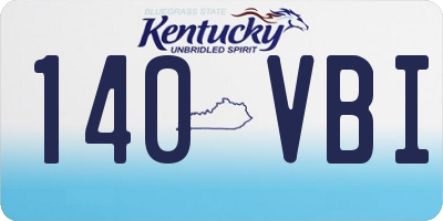 KY license plate 140VBI