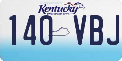 KY license plate 140VBJ