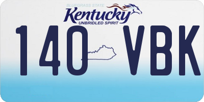 KY license plate 140VBK