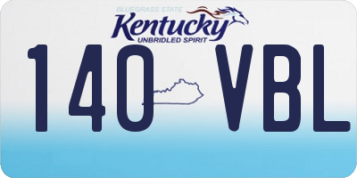 KY license plate 140VBL