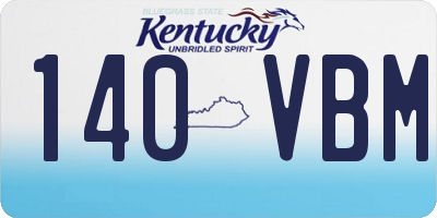 KY license plate 140VBM