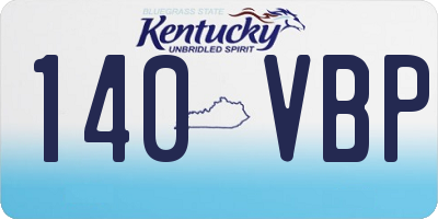 KY license plate 140VBP