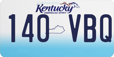 KY license plate 140VBQ