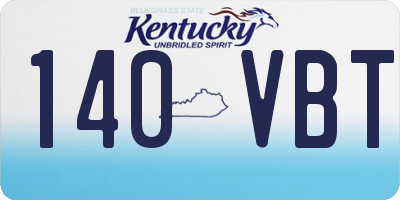 KY license plate 140VBT
