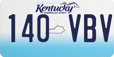 KY license plate 140VBV