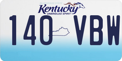 KY license plate 140VBW