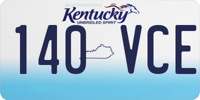 KY license plate 140VCE