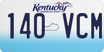 KY license plate 140VCM