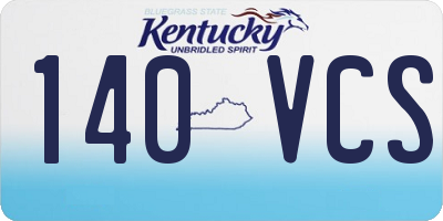 KY license plate 140VCS