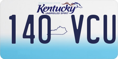 KY license plate 140VCU