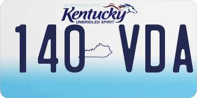 KY license plate 140VDA