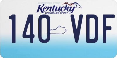 KY license plate 140VDF