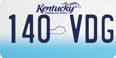 KY license plate 140VDG