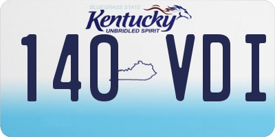 KY license plate 140VDI