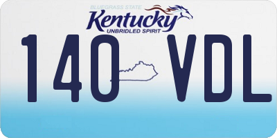 KY license plate 140VDL