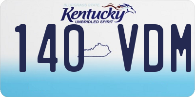 KY license plate 140VDM