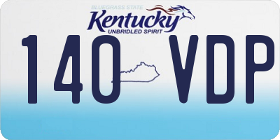 KY license plate 140VDP