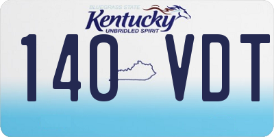 KY license plate 140VDT