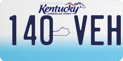 KY license plate 140VEH