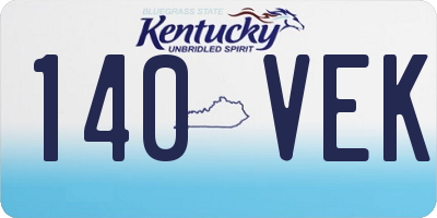 KY license plate 140VEK
